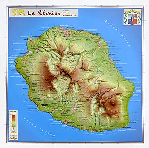 La Réunion 31cm x 31 cm Relief